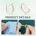 thumbnail image 4 of 2Pcs 925 Sterling Silver Plated Spring Gate Rings Oval Spring Clasp Metal Keychain Carabiner Lock Clasps Connectors 14mm Necklace Enhancer Shortener Clasp with Clean Cloth, 4 of 8