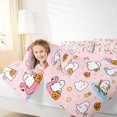 thumbnail image 3 of Feelyou Kawaii Ghost Twin Bedding, Happy Halloween Pumpkin Bedding Comforter Set, Pink Orange, Pink Reversible, 7-Piece, 3 of 7
