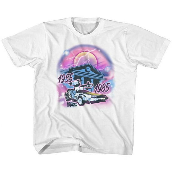 Back To The Future Airbrush White Youth T-Shirt