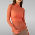 thumbnail image 4 of AherBiu Sexy Tops for Women Cropped Mesh See-Throught Dotted Long Sleeve High Neck Slim Going out Tops Shirts, 4 of 6