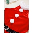 thumbnail image 5 of CHICTRY Kids Girls Christmas Snowman Cosplay Costume Halter Tutu Dress Feather Trim A-Line Dress with Hat Gloves Red 10, 5 of 7