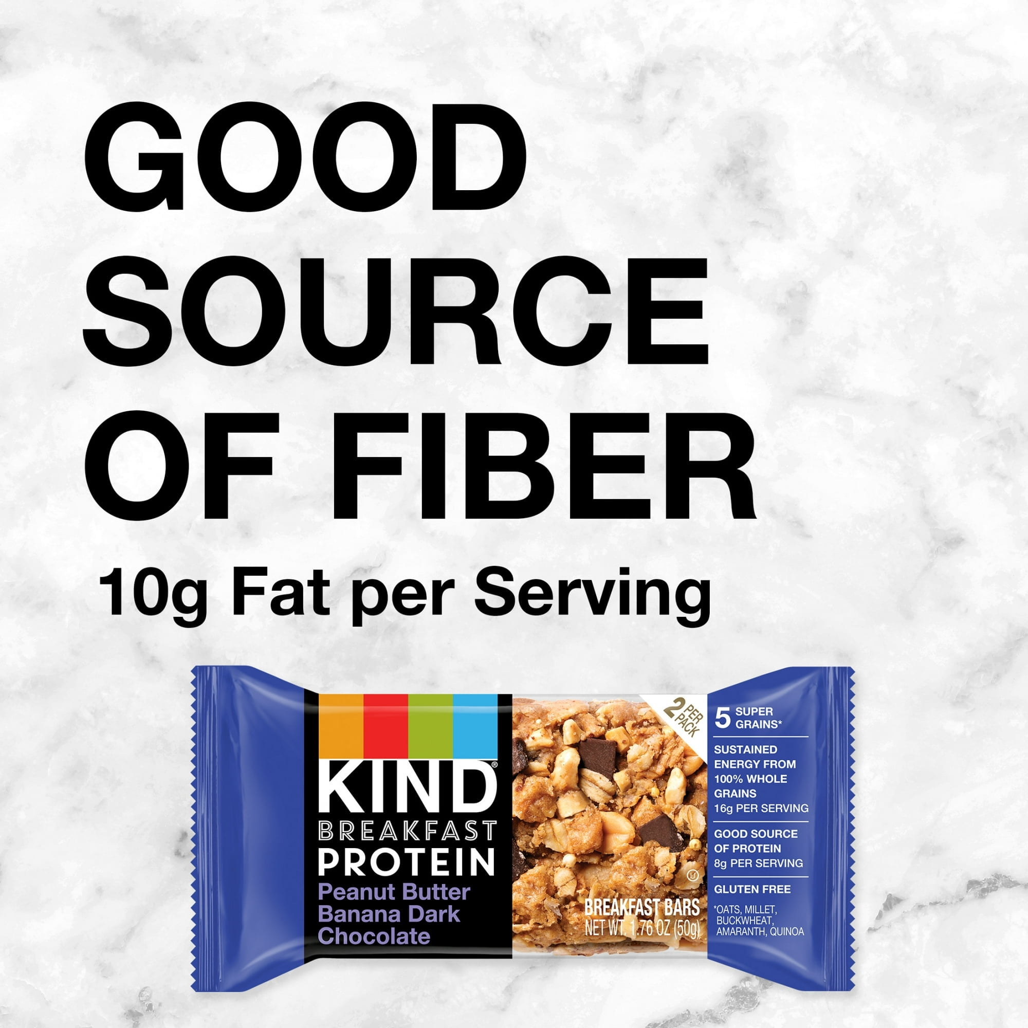 4 Pack Of KIND Breakfast Protein Bars, Peanut Butter Banana Dark Chocolate, Gluten Free, 1.76 oz, 12 Count, With Marshmellow By Value Nest