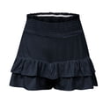 thumbnail image 5 of biudgviw Flowy Shorts for Women Smocked High Waisted Golf Tennis Shorts Ruffle Layered Boho Summer Beach Vacation Shorts, 5 of 6