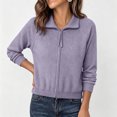 thumbnail image 2 of Axdhxbd Zip Up Cardigan Sweaters for Women Double Zipper Open Front Sweater Ribbed Knit Long Sleeve Cardigans Loose Fit Fall Winter Sweater Coats Free Size, 2 of 7