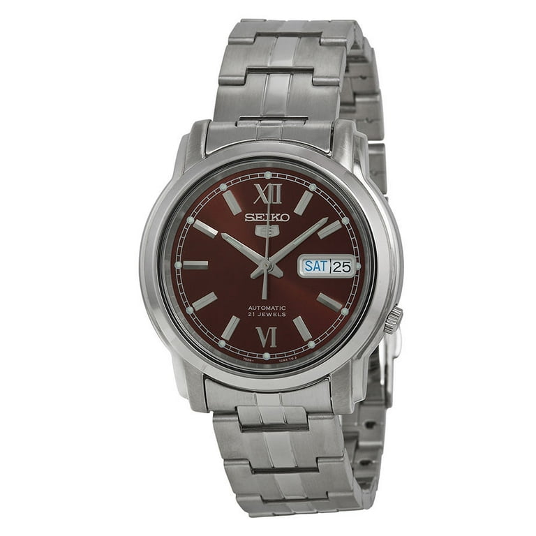 Seiko Men s 5 SNKK79 Stainless Steel Brown Dial Self Winding Automatic Watch