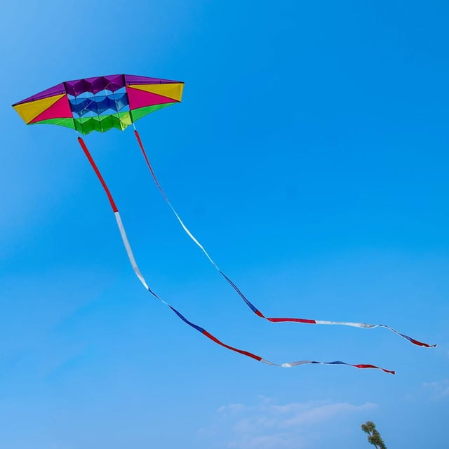 Cometa 3D, cometa de tracción, plegable, portátil, única, favores de fiesta, juego para niños, actividad Multicolor para viaje en el patio trasero,