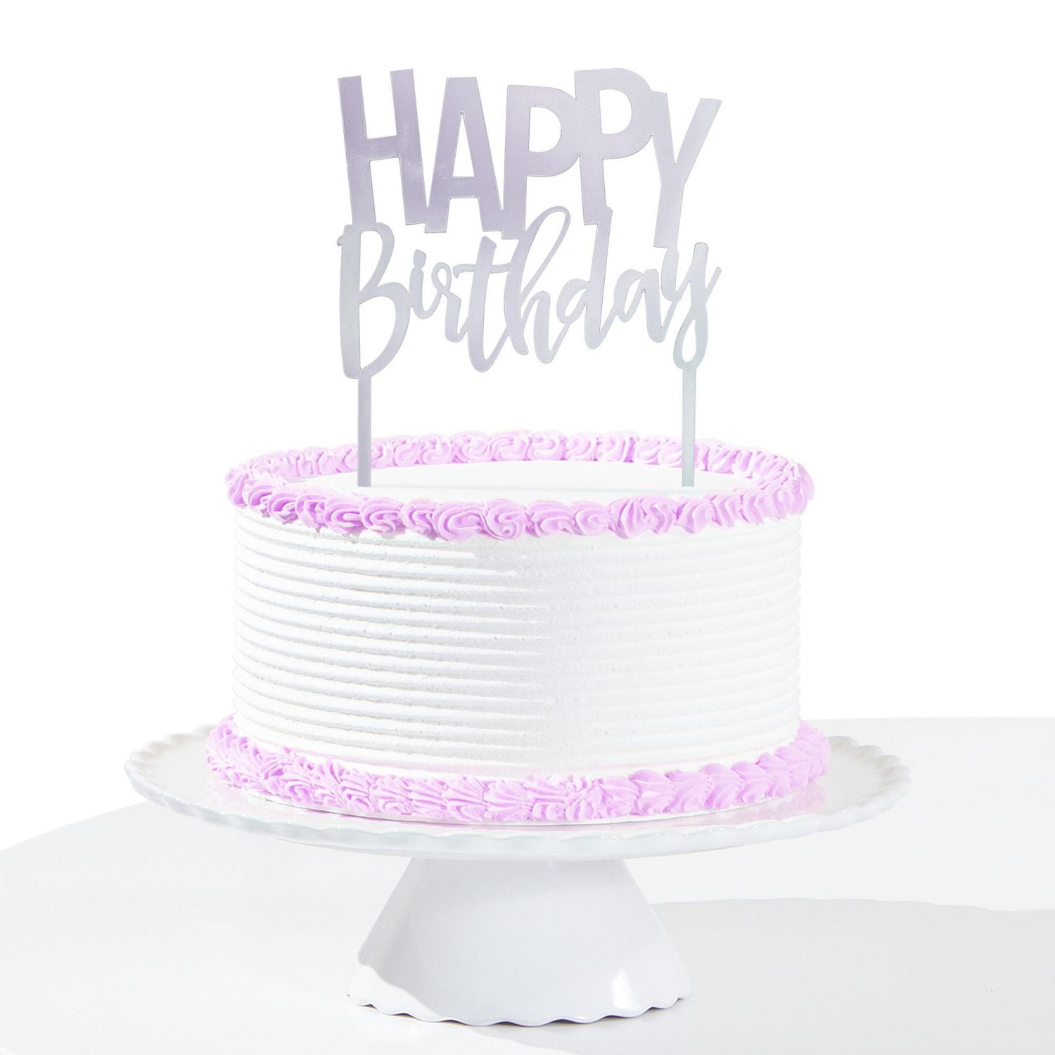 Garniture de gâteau d'anniversaire en papier d'aluminium argenté 4,5 po x 5,5 po, 1 ct.