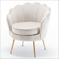 thumbnail image 3 of Uspridefurniture Cavett 28.3" Wide Velvet Barrel Chair with Gold Metal Legs, Ivory, 3 of 5
