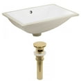 thumbnail image 1 of 18.25-in. W CUPC Rectangle Bathroom Undermount Sink Set In White - Gold Hardware - Overflow Drain Incl. AI-24831, 1 of 7