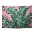 thumbnail image 5 of Creowell  Tapestry Wall Hanging Tropical Green Leaves Pink Exotic Leaf Tropic Banana Palm Floral Flower Wall Tapestry for Bedroom Living Room Tablecloth Dorm 60x50inch, 5 of 6