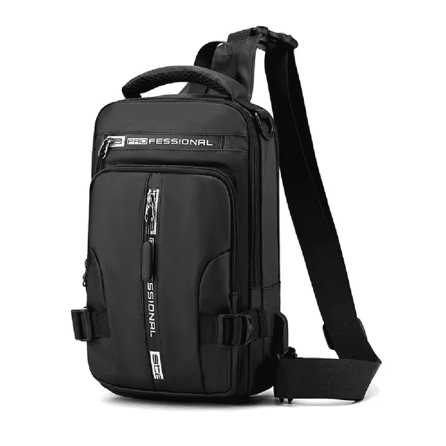 Bolso Impermeable Para Hombre con Salida Usb Negro