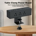 thumbnail image 3 of husxh Desktop Edge Power Outlets with USB Ports Removable Desktop Mount Multi-Outlets 8/6 AC Outlet and 6.6ft Power Cord Fit 1.6in Tabletop Edge, 3 of 9