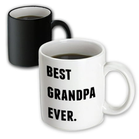3dRose Best Grandpa Ever, Black Letters On A White Background, Magic Transforming Mug,