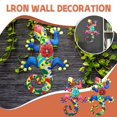 thumbnail image 4 of SDJMa Metal Lizard Wall Decor Outdoor Indoor Metal Wall Art Gecko Hanging Decorations Metal and Glass Garden Theme Home Decorations for Garden Living Room Bedroom, 4 of 5