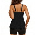 thumbnail image 3 of FAVIPT Modest Swimsuits for Women Two Piece Tummy Control Tankini Set Padded Top with Shorts Bathing Suits Black,S, 3 of 6