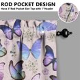 thumbnail image 3 of Kitchen Curtains 36 Inch Short - 3 Panel Set with Colorful Butterfly Floral Pattern, Rod Pocket Window Curtain, 100% Polyester for Butterfly Lovers, Farmhouse, Kitchen, Bedroom, Easy Wash, 3 of 3