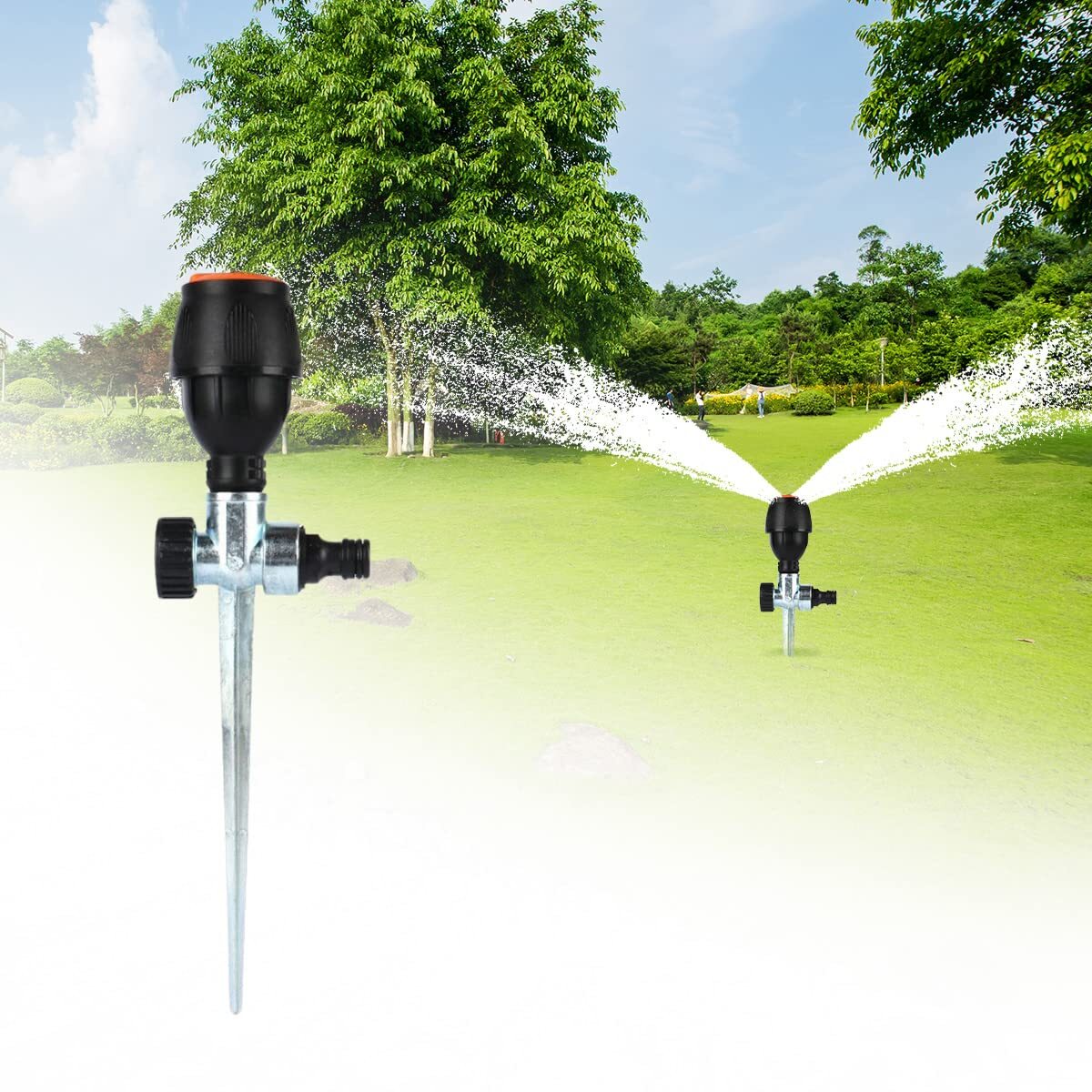 360 Rotating Sprinkler&Metal Pin, 360 Degree Automatic Rotating