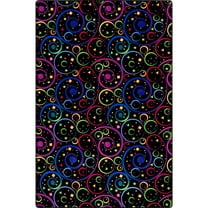 Joy Carpets Neon Lights Fun and Games 4' x 6' Area Rug in Color Fluorescent