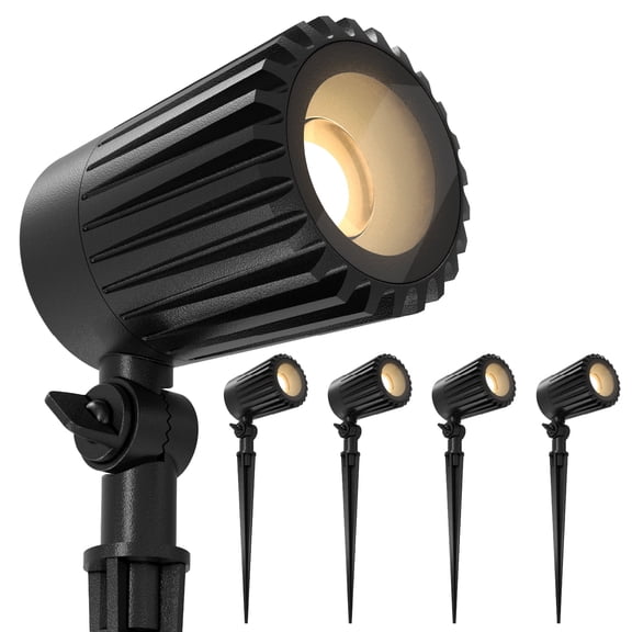 Sunco Garden Tree Flag Lights Outdoor [Luces para Jardin], LED Low Voltage Revolver Spotlight with Connectors, 10W, Selectable CCT 2700K/4000K/5000K, 12V-24V, Beam Angle Adjustable, IP65 ETL 4 Pack