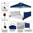 thumbnail image 2 of CROWN SHADES 10x10 Pop up Canopy Tent Instant Canopy Including 2 Half Sidewalls, 4 Ropes, 8 Stakes, 4 Weight Bags, STO 'N Go Bag Navy Blue, 2 of 7