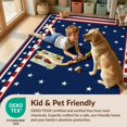 thumbnail image 4 of Design&I 8'x10' Washable Area Rug Stars Stripes Welcome Vintage Border Door Striped Patriotic Way Refined for Living Room, Family Extra Large Skid-Resistant Low Profile, 4 of 7