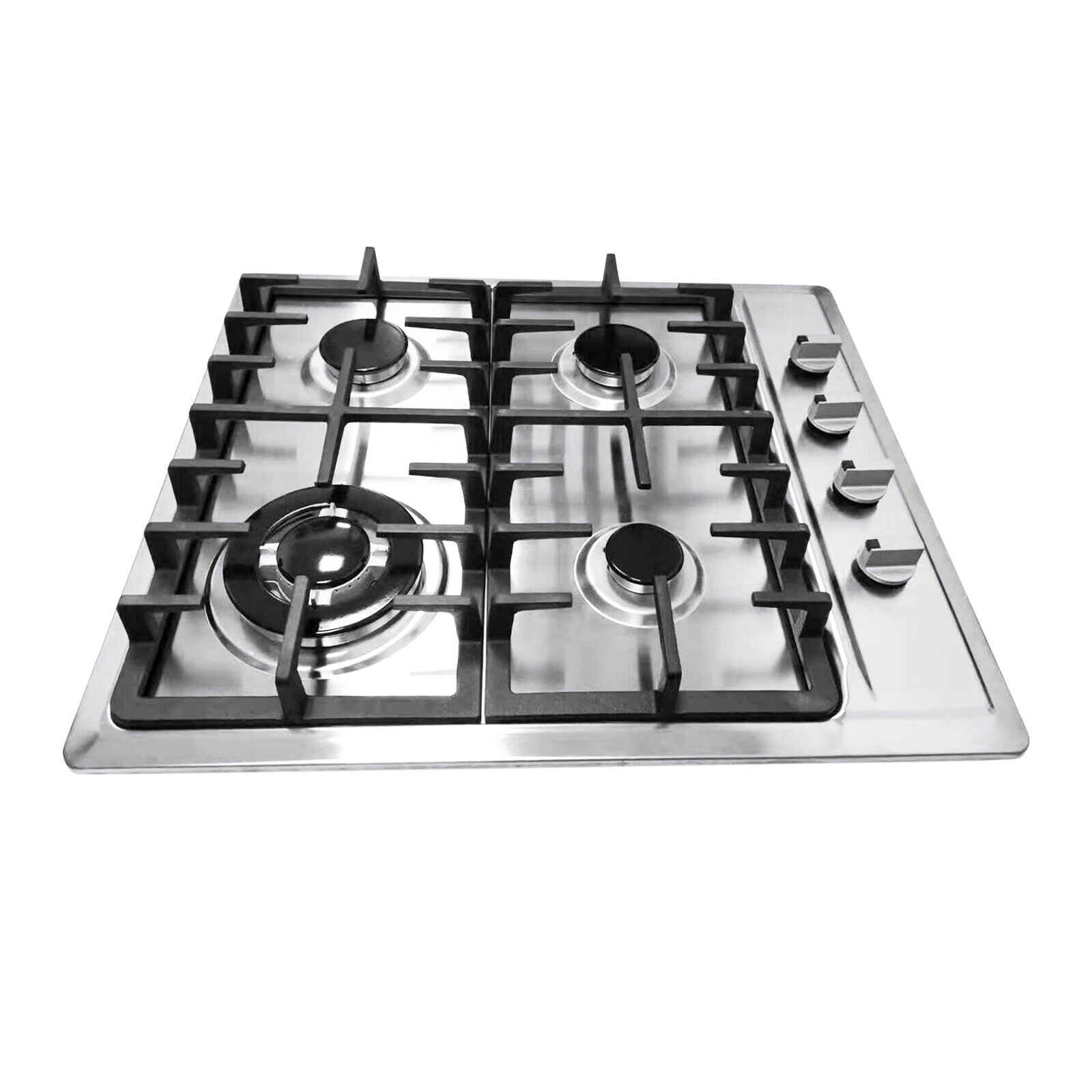 23" NG/LPG Cooktop 4 Burners Built-in Stove Stainless Steel Cooker Cook New Stainless Steel