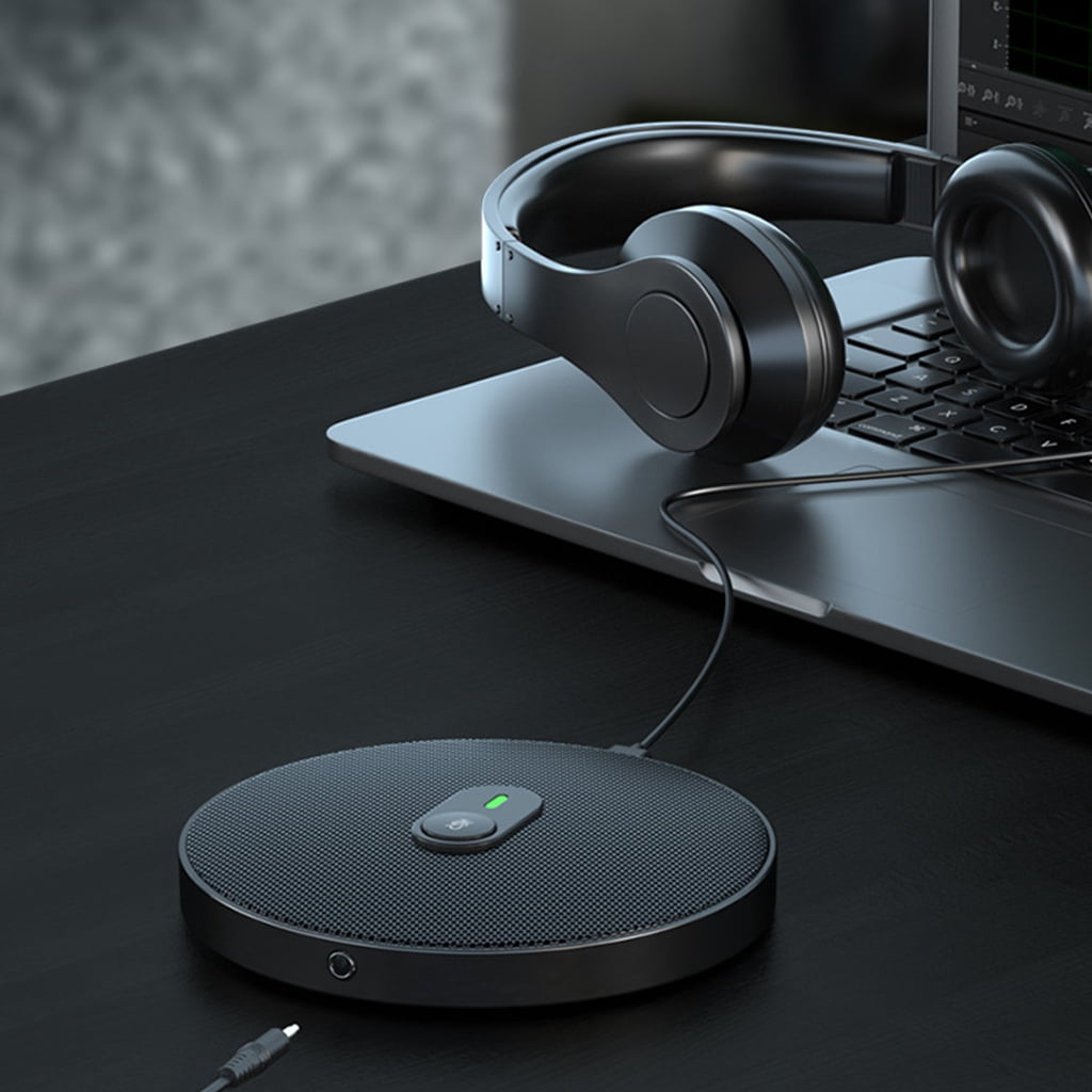 Metal Desktop Microphone With Touch Mute And LED Light For Video Calls Streaming Podcasts