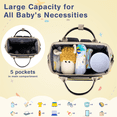 thumbnail image 4 of Diaper Bag for Baby Boys & Girls, Large Capacity Multifunctional Baby Bag with Insulated Milk Bottle Pocket, Stroller Straps, USB Charging Port, Waterproof Travel Changing Bag for Mom & Dad, Black, 4 of 7
