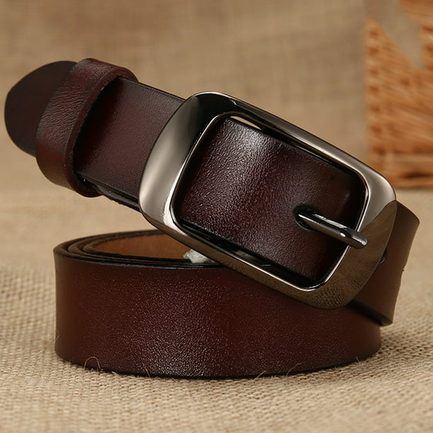 Femmes Ceinture en Cuir Boucle Ardillon Couleur Unie Ceintures de