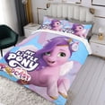 thumbnail image 3 of Mi Pequeño Poni Conjunto de sábanas temático, trío de piezas, cómodo y amigable con la piel, diseño único, regalo de decoración para el hogar para familiares, amigos y fans,135cm *200cm, 3 of 6