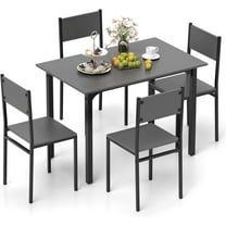 CZMJY Dining Table Set for 4, Retro Kitchen Table and Chairs Set for 4, Metal Frame, Space-Saving Table and Chairs Set of 4 for Small Place, Living Room, Breakfast Nook