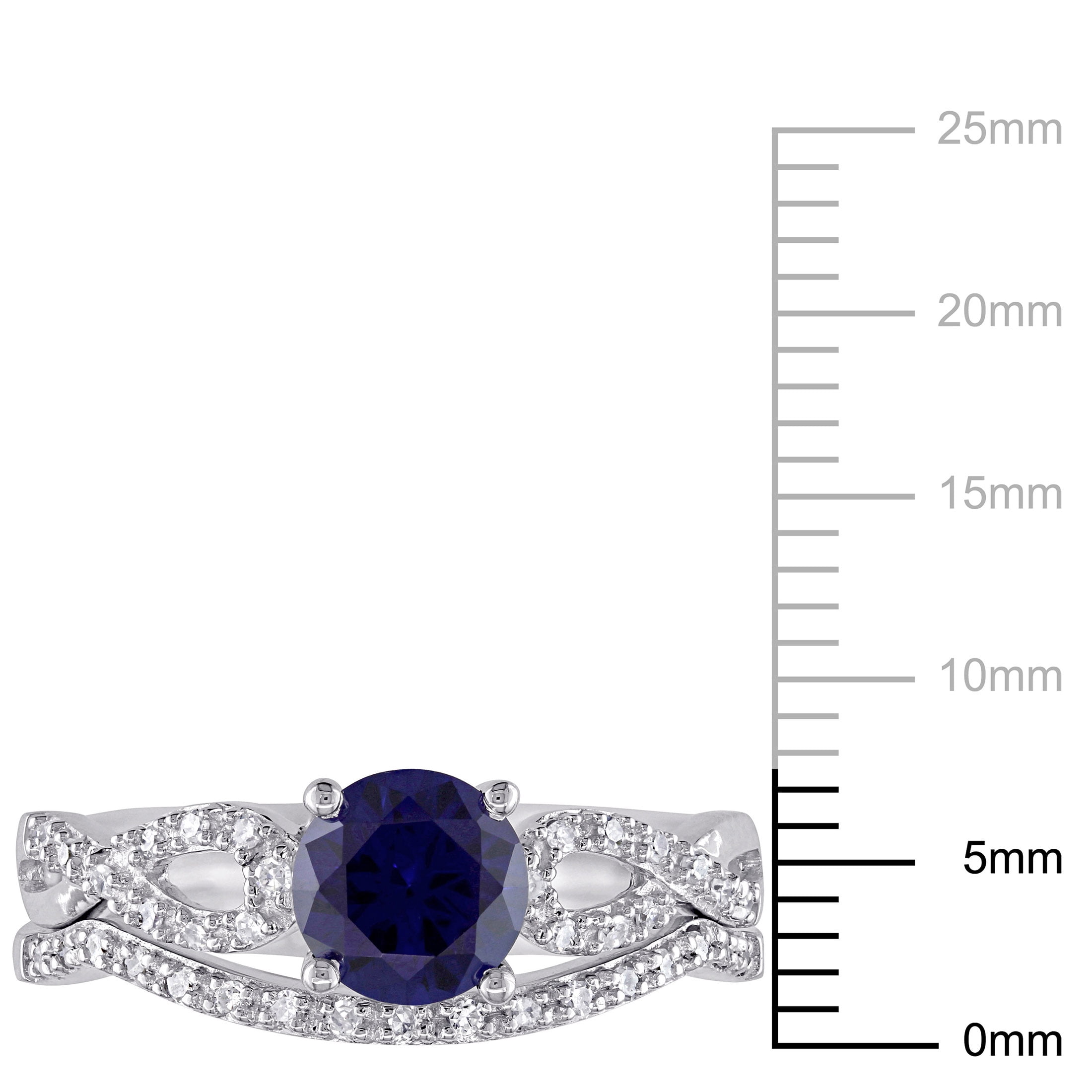 Everly Women's Created Sapphire 10k White Gold Bridal Set