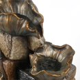 thumbnail image 3 of LuxenHome Brown Cement Hibiscus Flowers Outdoor Fountain With LED Light, 3 of 5