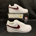 thumbnail image 1 of Ni&ke Air Force 1 Low White (Burgundy Custom Painted Swoosh) SC-#15W, 1 of 1