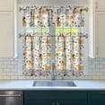 thumbnail image 3 of Dog Print Kitchen Curtains 36 Inch Short - 3 Panel Set, Cute Puppy & Floral Design, Rod Pocket Pet Lover Curtains 100% Polyester, Paw & Bone Pattern for Kitchen, Living Room, Bedroom, Easy Wash, 3 of 6