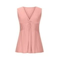 thumbnail image 5 of QATAINLAV Women's Peplum Summer Tank Tops Casual Twist Front Deep V Neck Sleeveless Shirts Vacation Clothes Pink XXL Mother's Day Gifts, 5 of 10