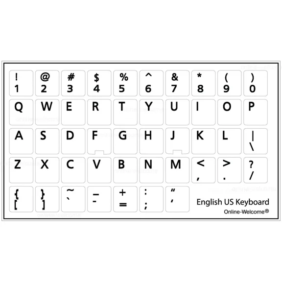English Us Keyboard Sticker For Computer Laptop White Background Non Transparent