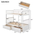 thumbnail image 5 of Twin over Twin Bunk Bed with Drawers, Convertible Beds, White, 5 of 14