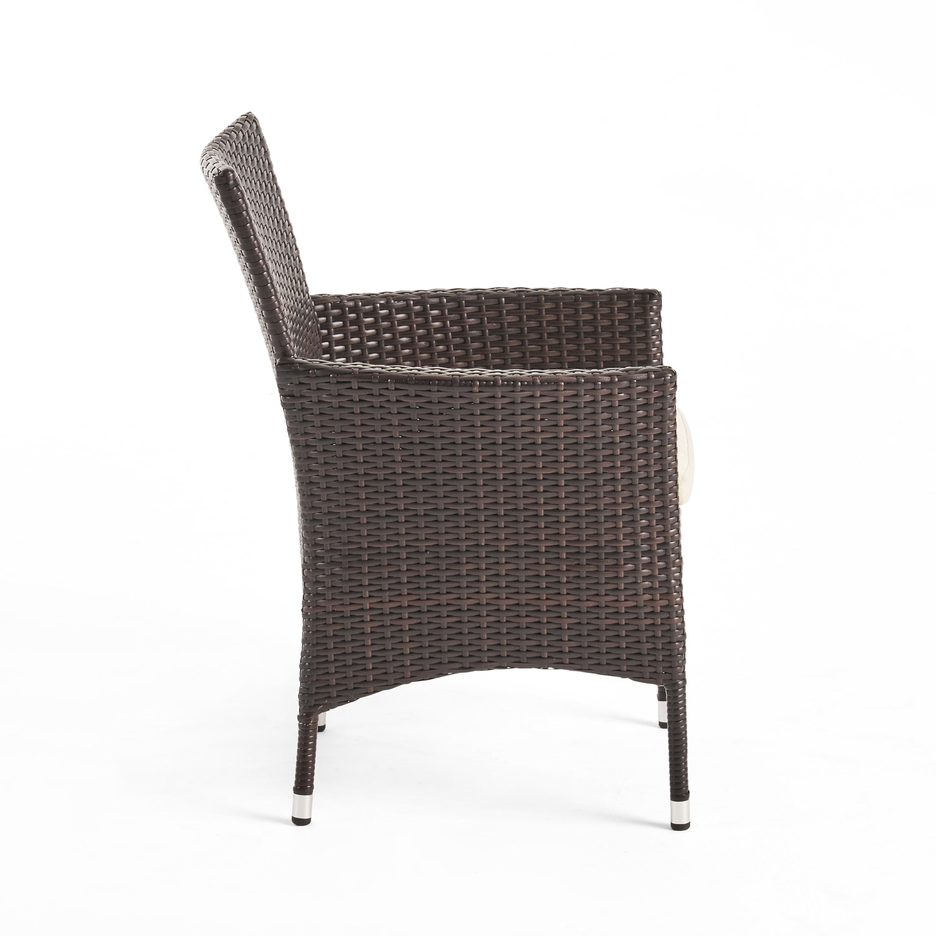 Dining Chairs Set of 2, Outdoor Clementine PE Wicker Patio Dining Chairs for Patio Garden, Multibrown
