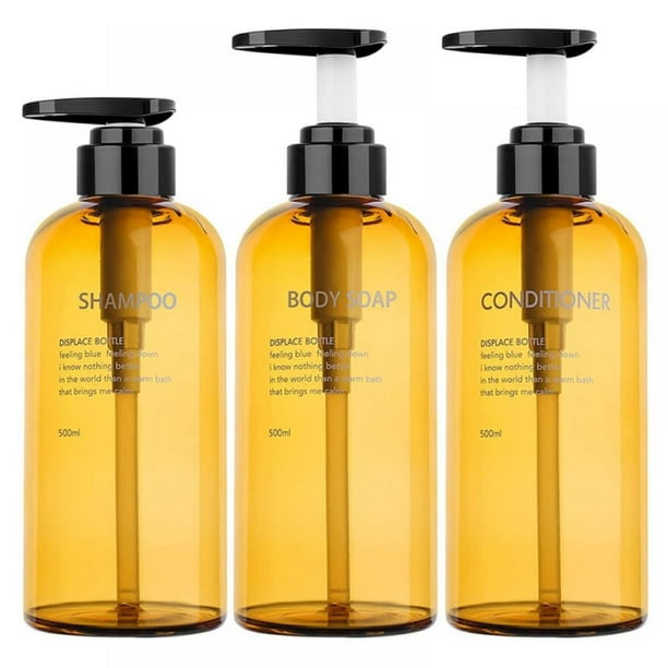 Shampoo and Conditioner Dispenser Bottles3pcs 16.9oz Plastic Empty Refillable Pump Lotion