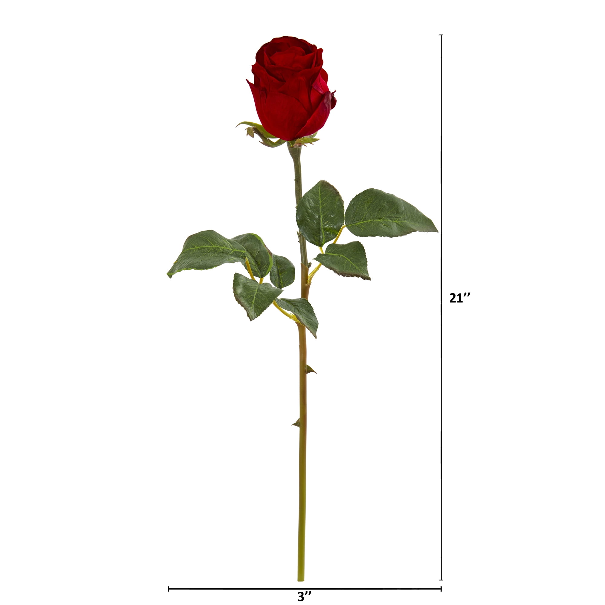 Nearly Natural 21in. Rose Bud Artificial Flower (Set of 6)
