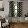 thumbnail image 2 of Ambesonne Floral Grommet Curtain, Summer Meadow Flower Botany, 50"x84", Mustard Grey and Black, 2 of 5