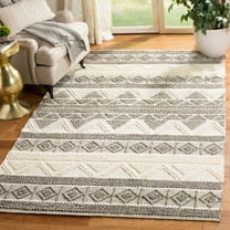 SAFAVIEH Natura Christabella Geometric Area Rug, Ivory/Grey, 6' x 6' Square