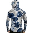 thumbnail image 4 of GrmtClth Mens Long Sleeve Sun Protection Shirts Lightweight Moisture Wicking Hoodie Fishing Hiking Swimming Running Camo Rash Guard SPF UV Hoodie with Face Mask Blue L, 4 of 6