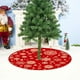 thumbnail image 1 of Falda para Árbol de Navidad de 90 Cm | Base de Poliéster Rojo con Estampado de Estrellas Doradas | Tapete Decorativo Duradero para Árbol de Navidad | Protege El Suelo de La Savia de Las Agujas de Pin, 1 of 6