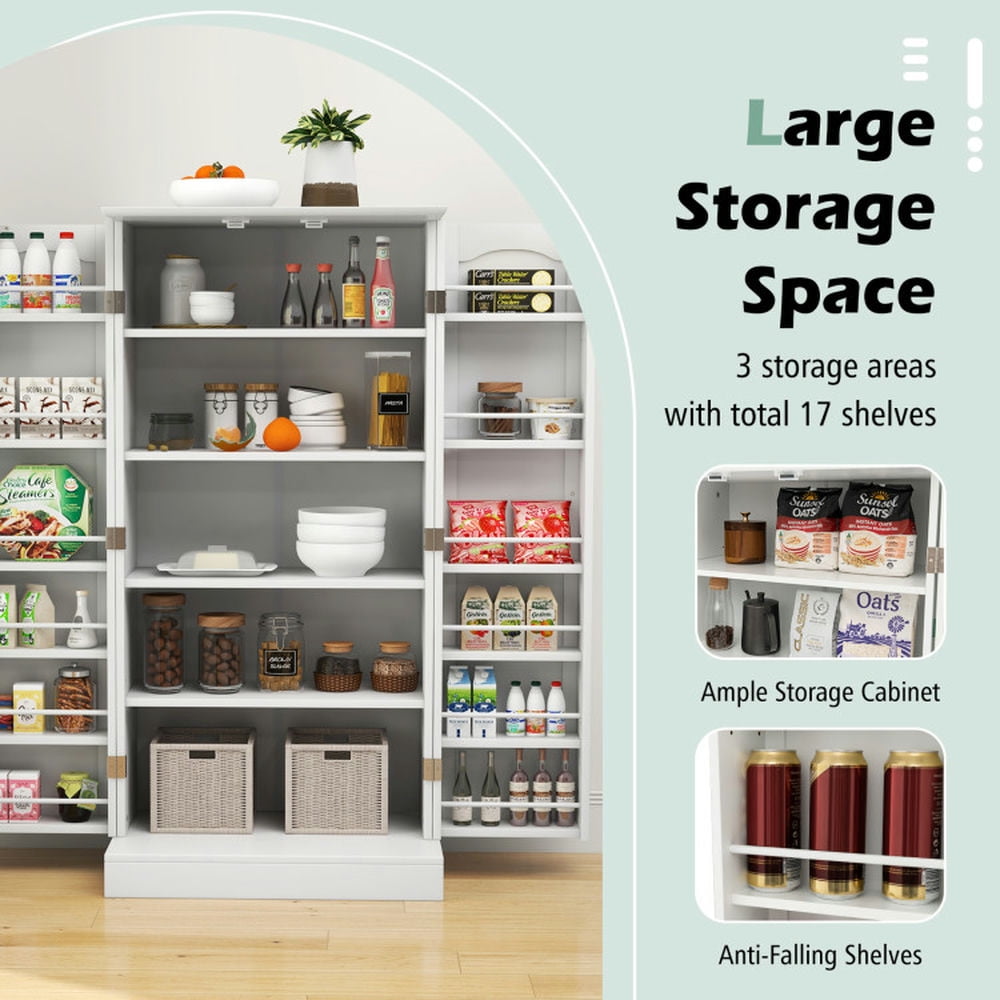 Finihen Kitchen Storage Cabinet, Buffet Sideboard, Freestanding Buffet Cupboards Sideboard with 2 Doors and Anti-Tipping Devices, for Dining Room, Kitchen, Living Room, White Finihen Kitchen Storage Cabinet, Buffet Sideboard, Freestanding Buffet Cupboards Sideboard with 2 Doors and Anti-Tipping Devices, for Dining Room, Kitchen, Living Room, White