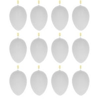 2.6" Set of 12 White Blank Plastic Easter Egg Ornaments