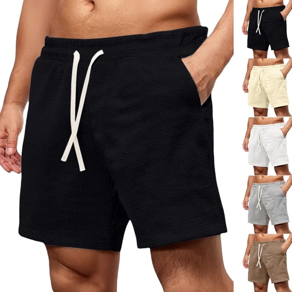 Men’s Textured Jogging Shorts Vintage Casual Summer Bottoms