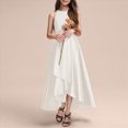 thumbnail image 4 of NIEWTR Robes pour Filles Coupe Classique Évasée Sans Manches Robe d'Été Douce Confortable Tenue de Pique-Nique (Blanc, 6-8 Ans), 4 of 5