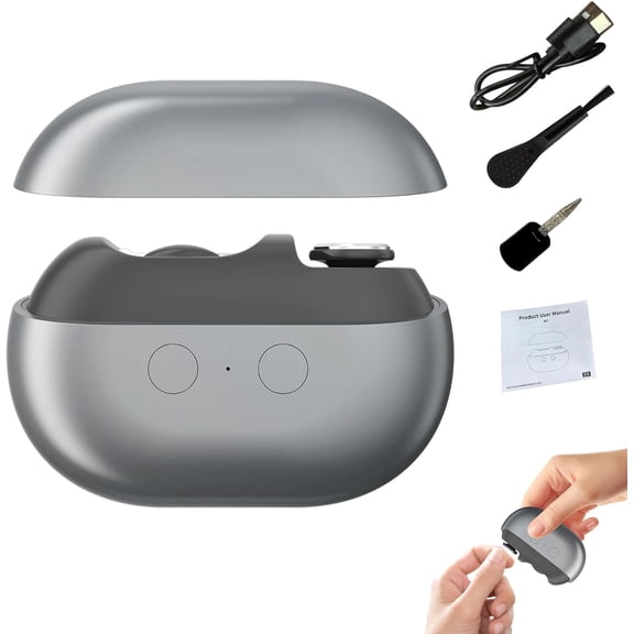Easy Clip Smart Nail Clipper,New 3 in 1 Easyclip Electric Nail Clippers for Seniors,Automatic Nail Clipper with LED Light & Nail Scraps Storage,Toenail Trimmer for Thick Nails,Seniors,Adult(Gray)